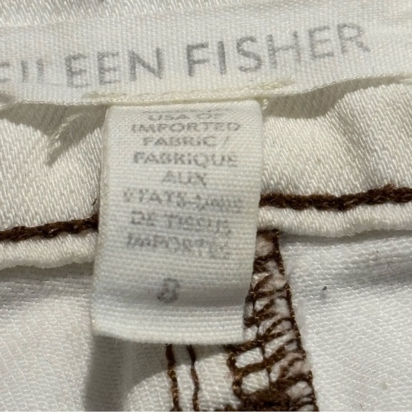 EILEEN FISHER Sz 8 Soft Denim Contrasting Stitch Slim Leg Mid-Rise Jeans - Picture 11 of 12